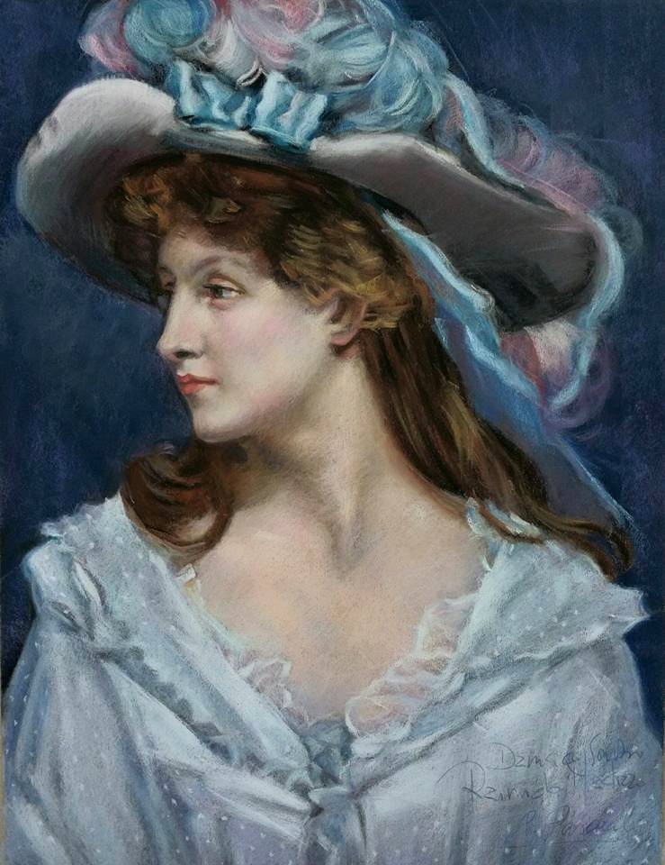 Mujer con sombrero, copia de Raimundo Madrazo