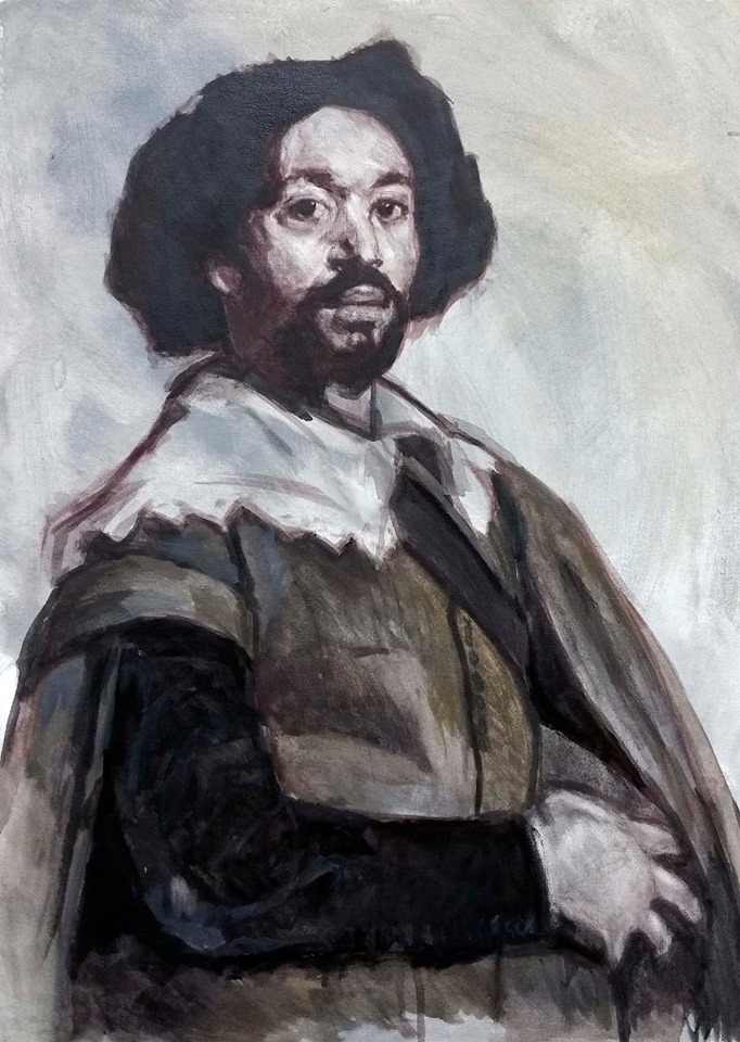Copia de Velázquez. Encaje al óleo.