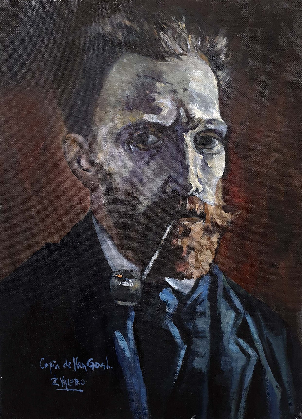 Autorretrato, copia de Vincent van Gogh