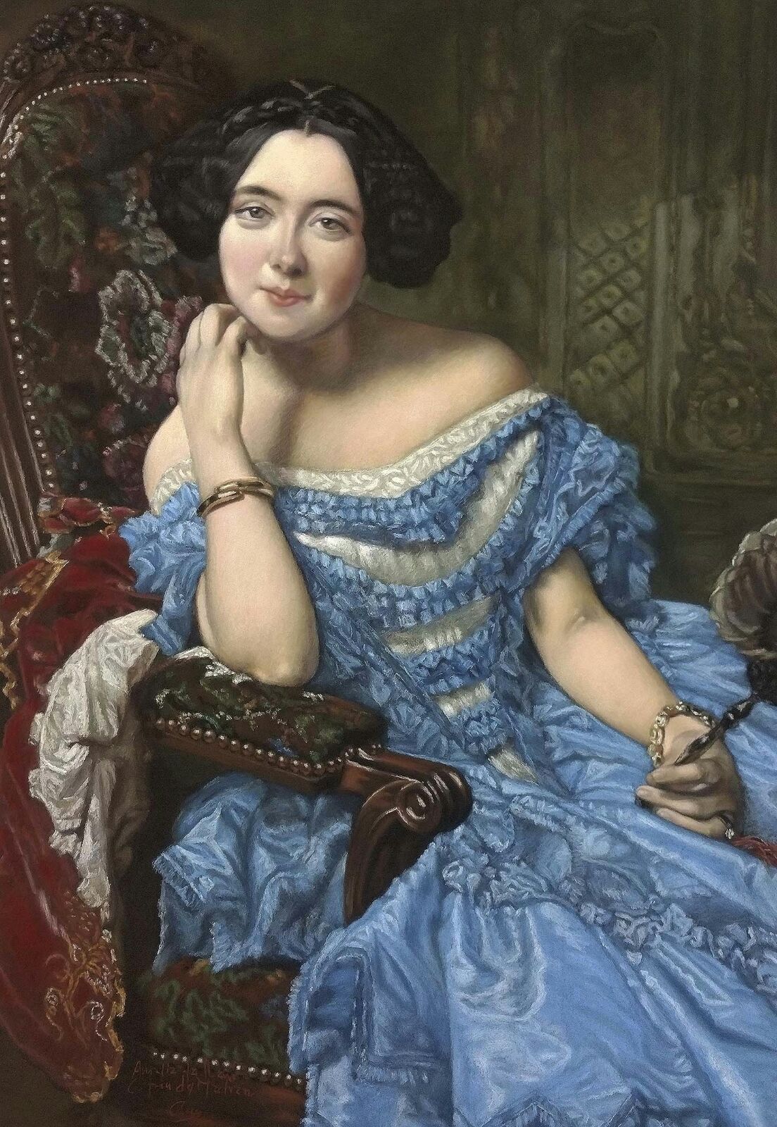 Amalia de Llano, Condesa de Vilches. Copia de Federico Madrazo.