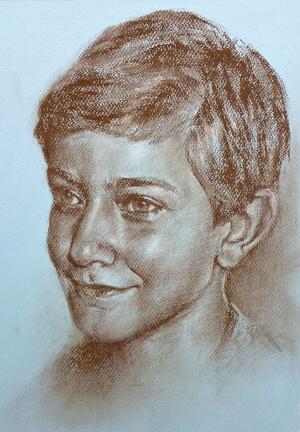 David. Sepia sobre papel Rembrandt 42 x 30 cm.