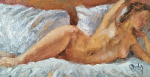 Desnudo entre cojines